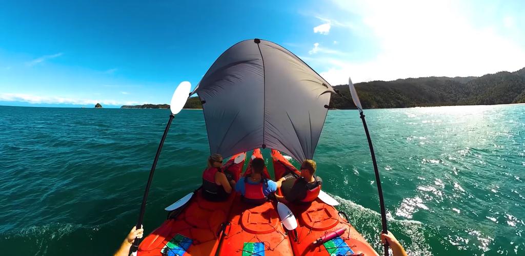 Kayak sailing in the Abel Tasman