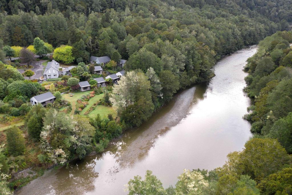 Aerial shot of Maruia River Retreat Estate