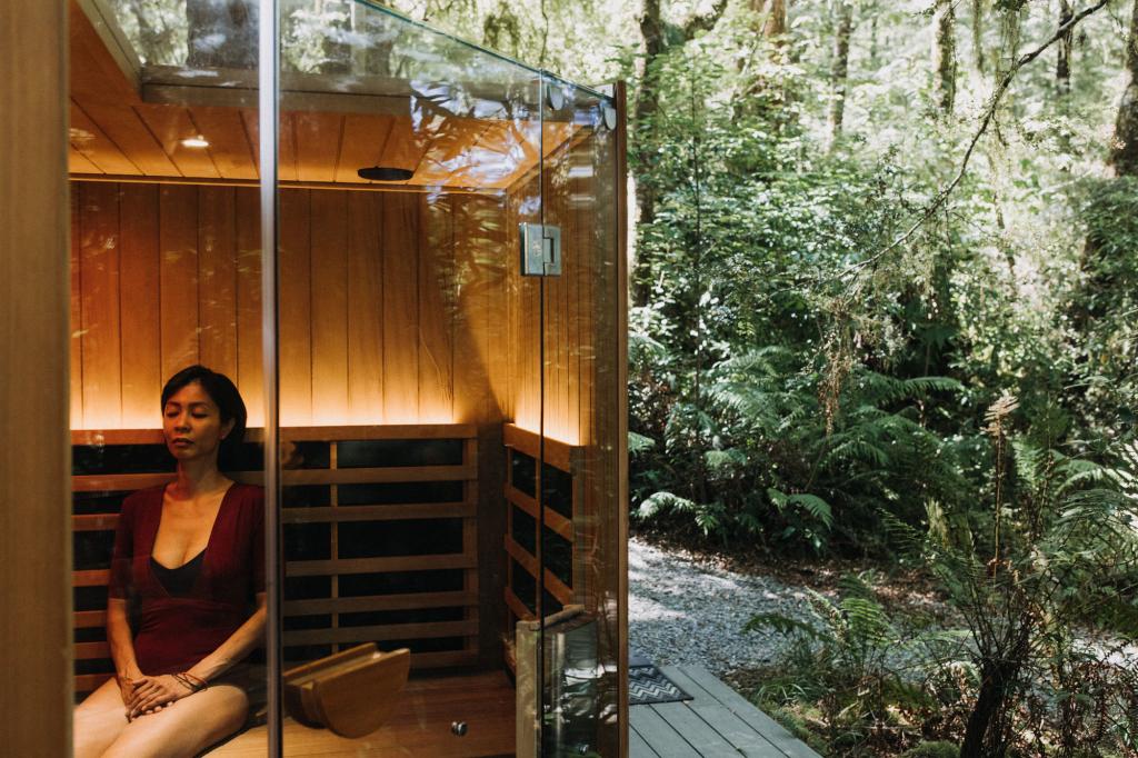 Maruia River Retreat's infrared chroma-therapy sauna