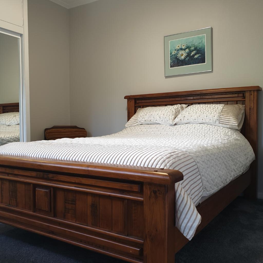 Main bedroom with queen bed Lavender Row Farm