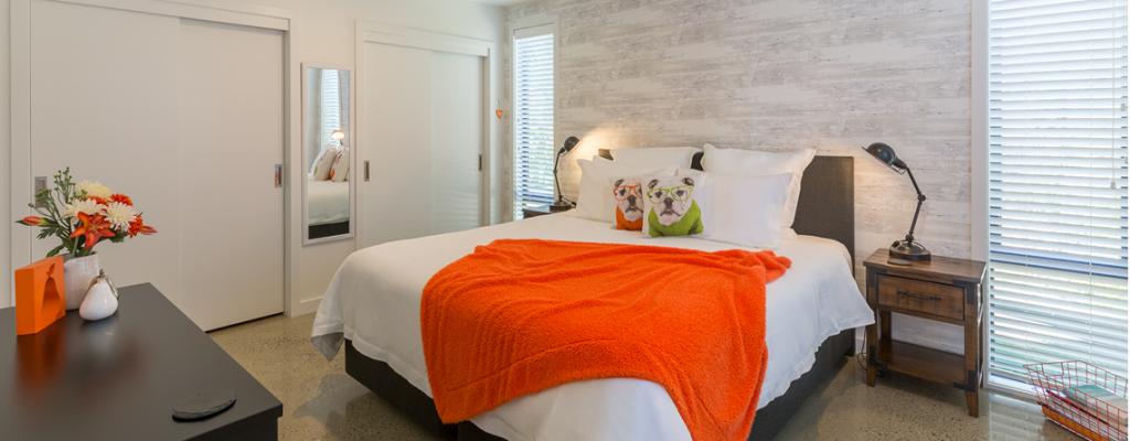 Orange Apt bedroom